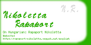 nikoletta rapaport business card